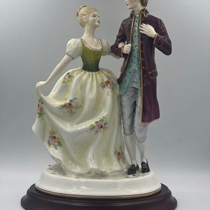 Royal Doulton figure group Young Love HN2735 with wood stand - a figurine of the